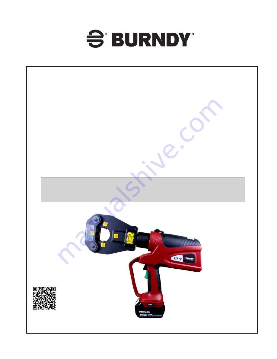 Burndy PAT81KFTLI Safety Operating & Maintenance Instructions Download Page 1