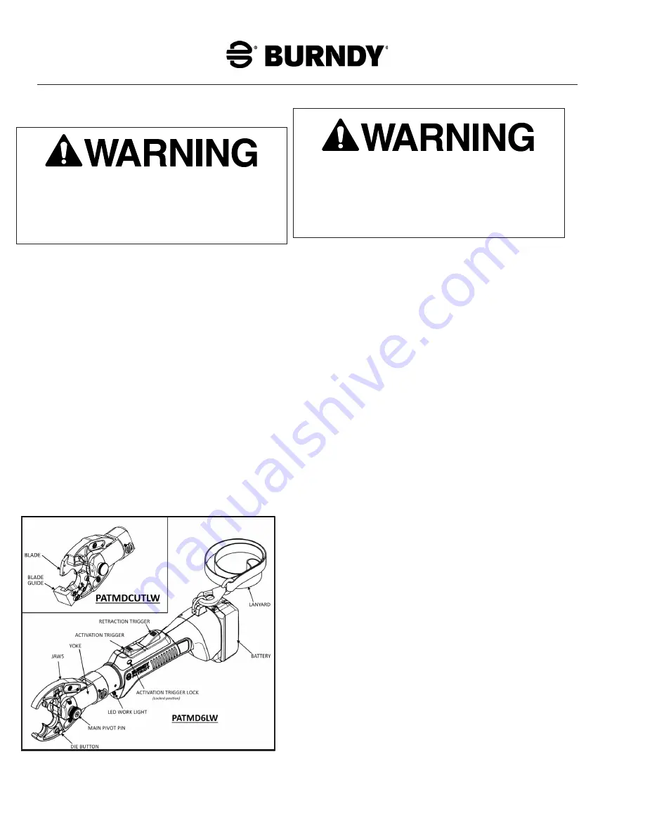 Burndy PATMD430LWJAW Safety Operating & Maintenance Instructions Download Page 8