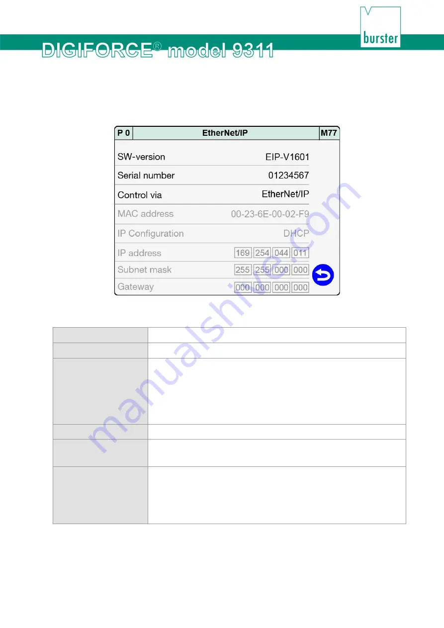 Burster DIGIFORCE 9311 Operation Manual Download Page 67