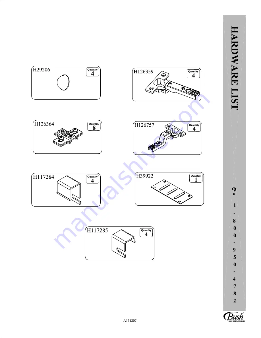 Bush Business Furniture WC14361 Скачать руководство пользователя страница 7