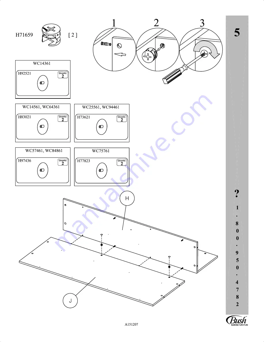 Bush Business Furniture WC14361 Manual Download Page 13