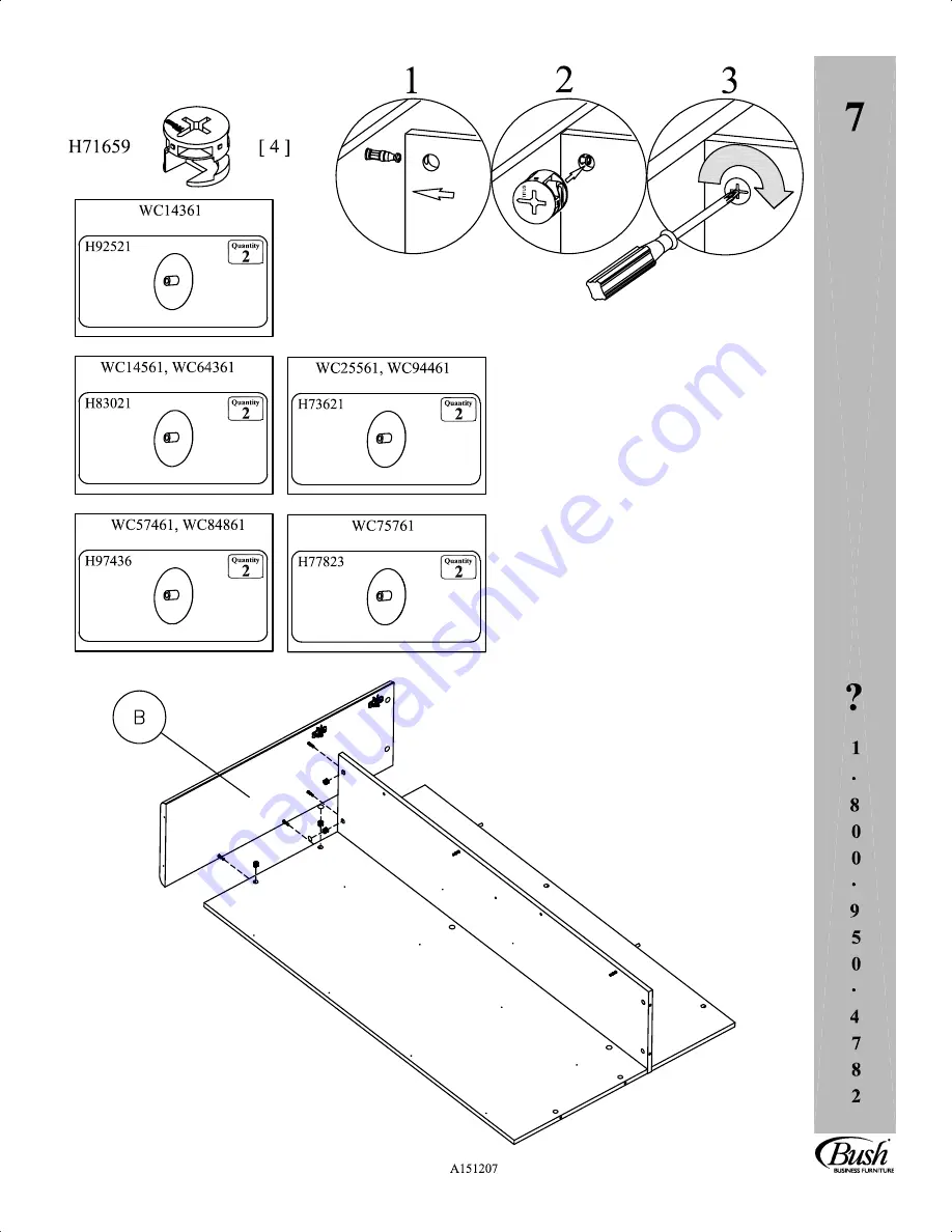 Bush Business Furniture WC14361 Скачать руководство пользователя страница 15