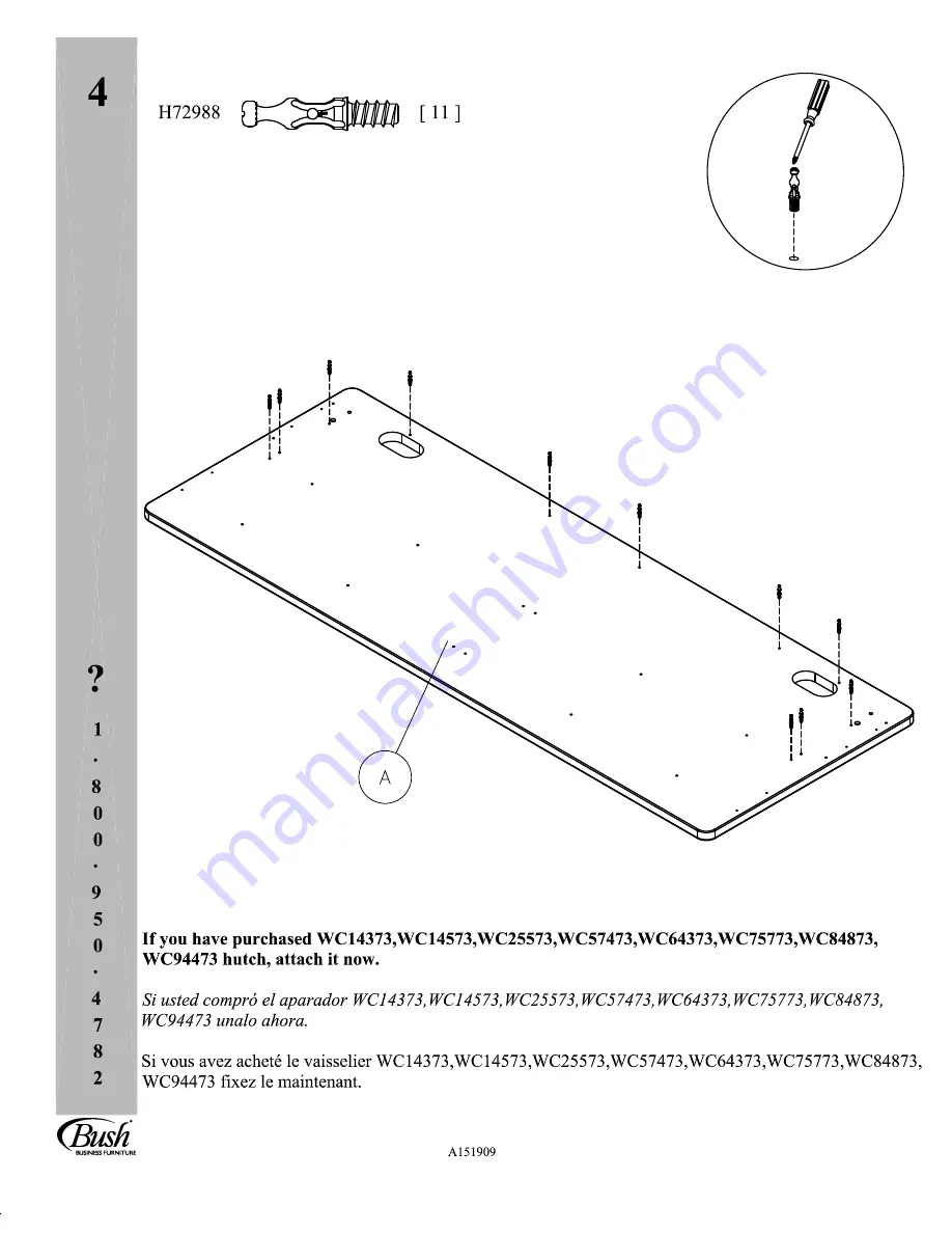 Bush Business Furniture WC14372 Manual Download Page 12