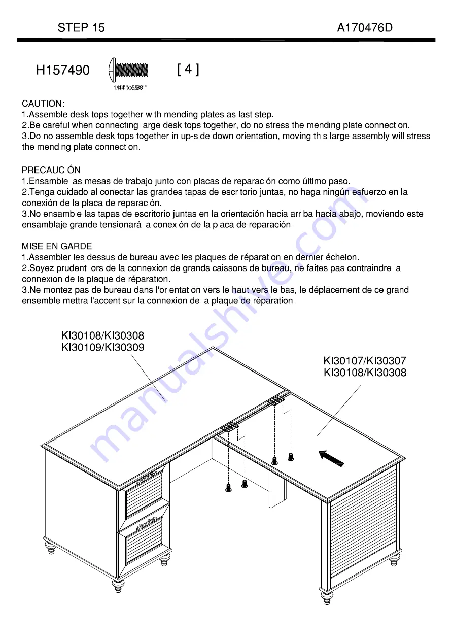 BUSH FURNITURE Kathy Ireland Home A170476 Скачать руководство пользователя страница 27