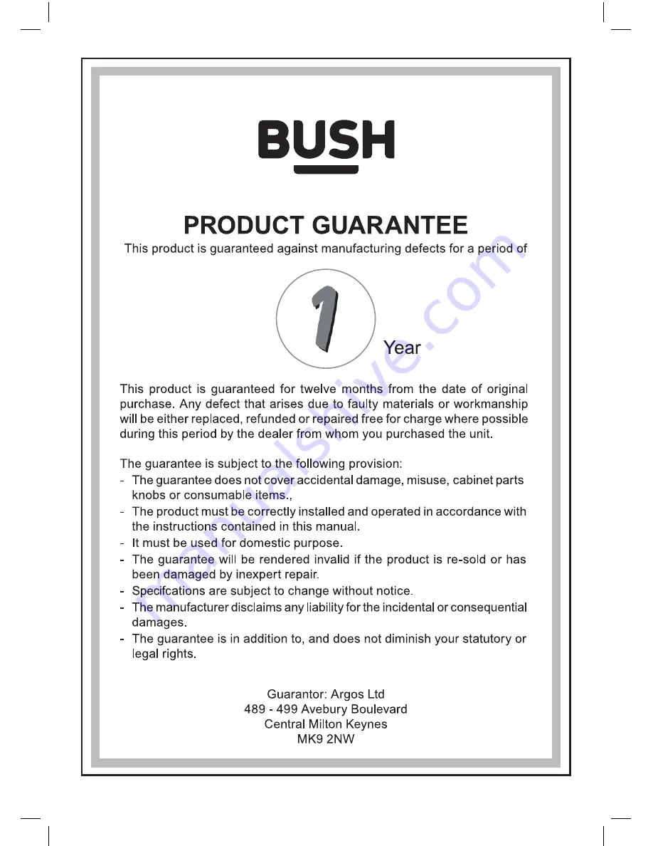 Bush BC-310D Instruction Manual Download Page 7