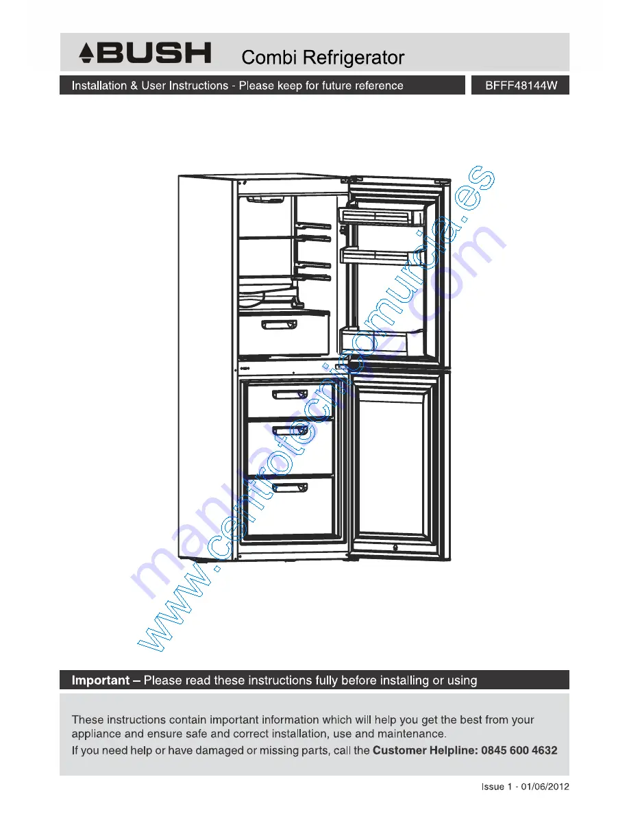Bush BFFF48144W Скачать руководство пользователя страница 1