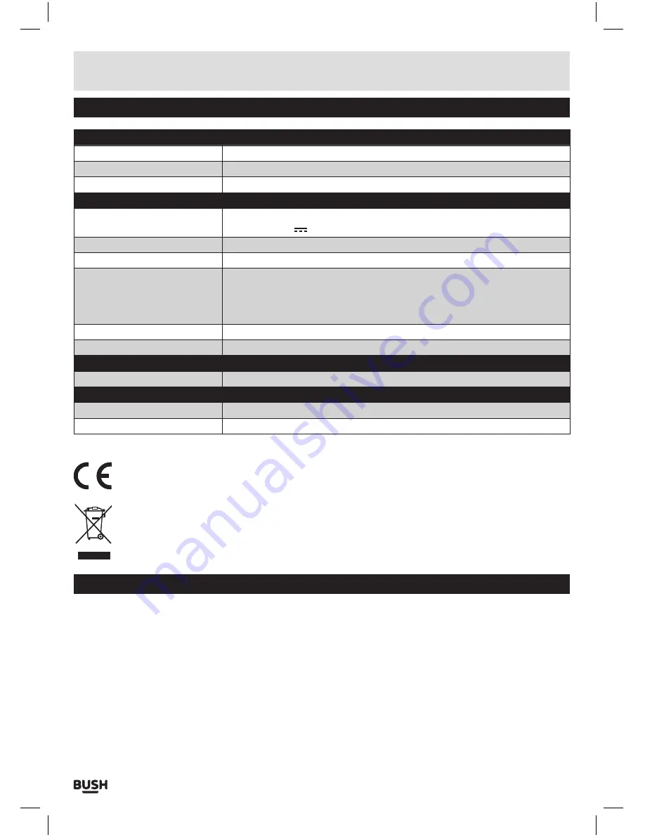 Bush CBAR2 Instruction Manual Download Page 11