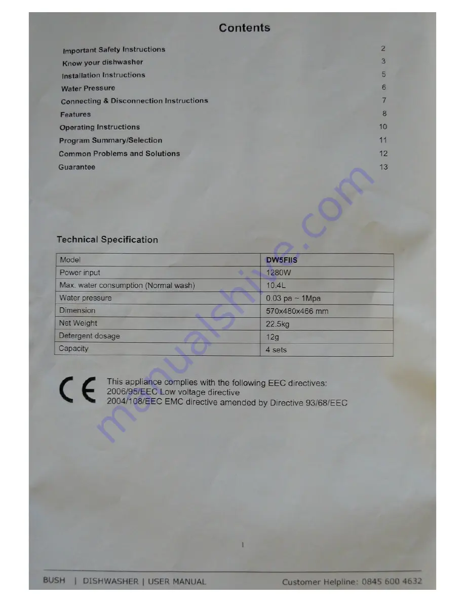 Bush DW5FIIS Скачать руководство пользователя страница 2