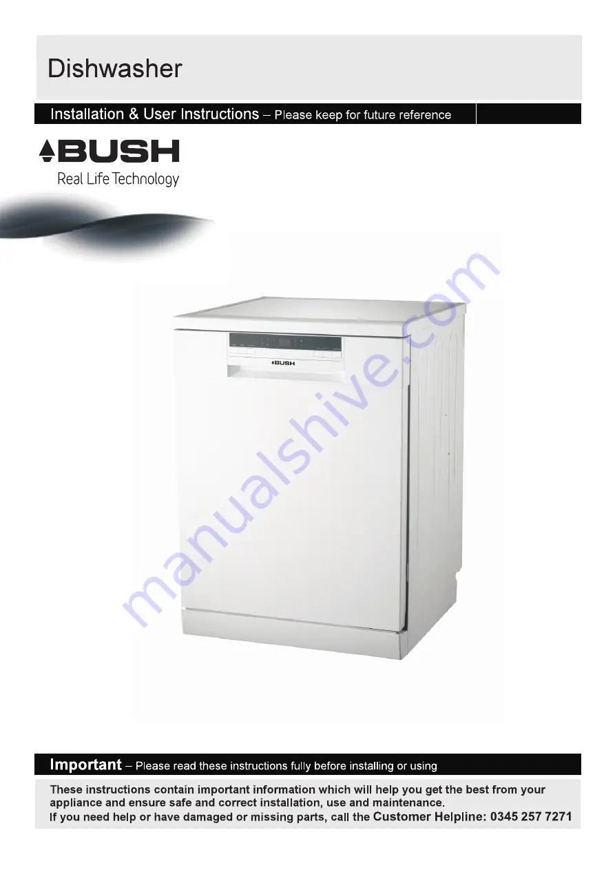 Bush DWFS146W Installation And User Instructions Manual Download Page 1