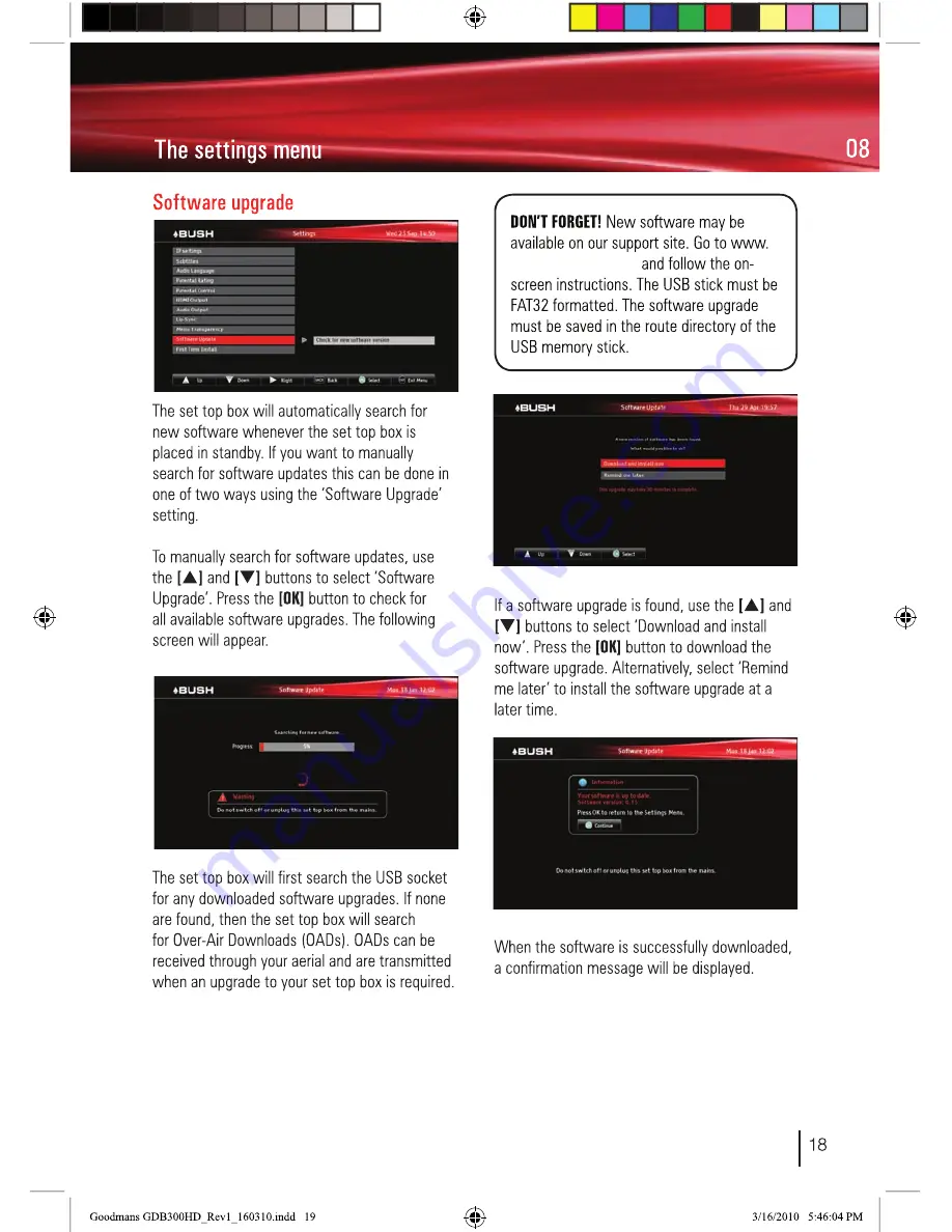 Bush Freeview DFTA50FVE Instruction Manual Download Page 20