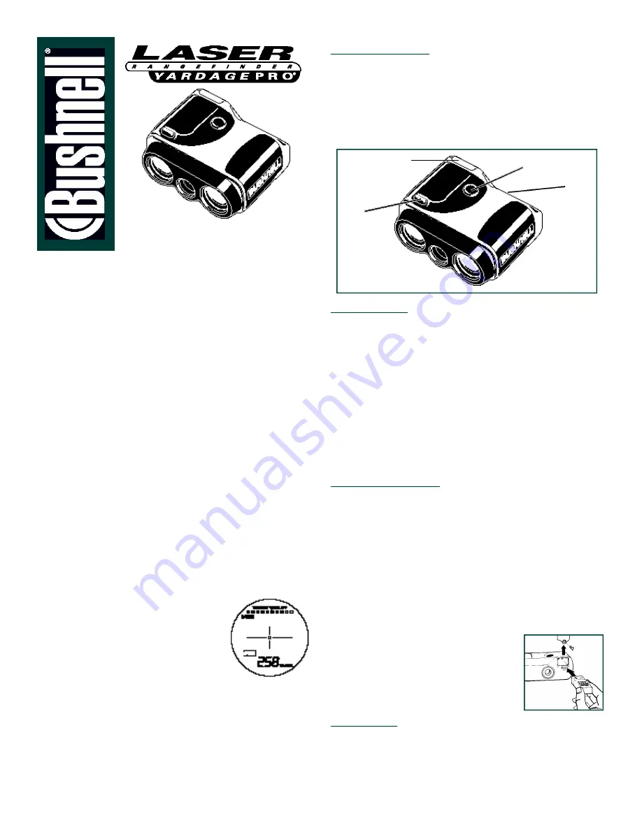 Bushnell Yardage Pro Laser Instruction Manual Download Page 1