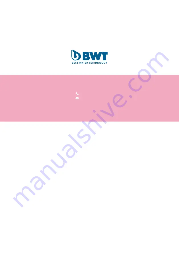 BWT 125252397 Installation And Operating Instructions Manual Download Page 19