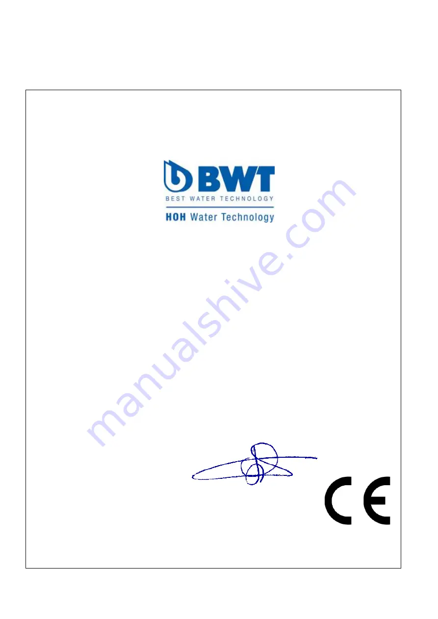 BWT PERMAQ COMPACT 270 Series Скачать руководство пользователя страница 33