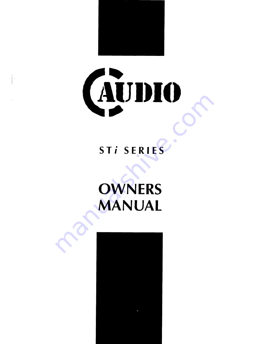 C-Audio ST400i Owner'S Manual Download Page 1