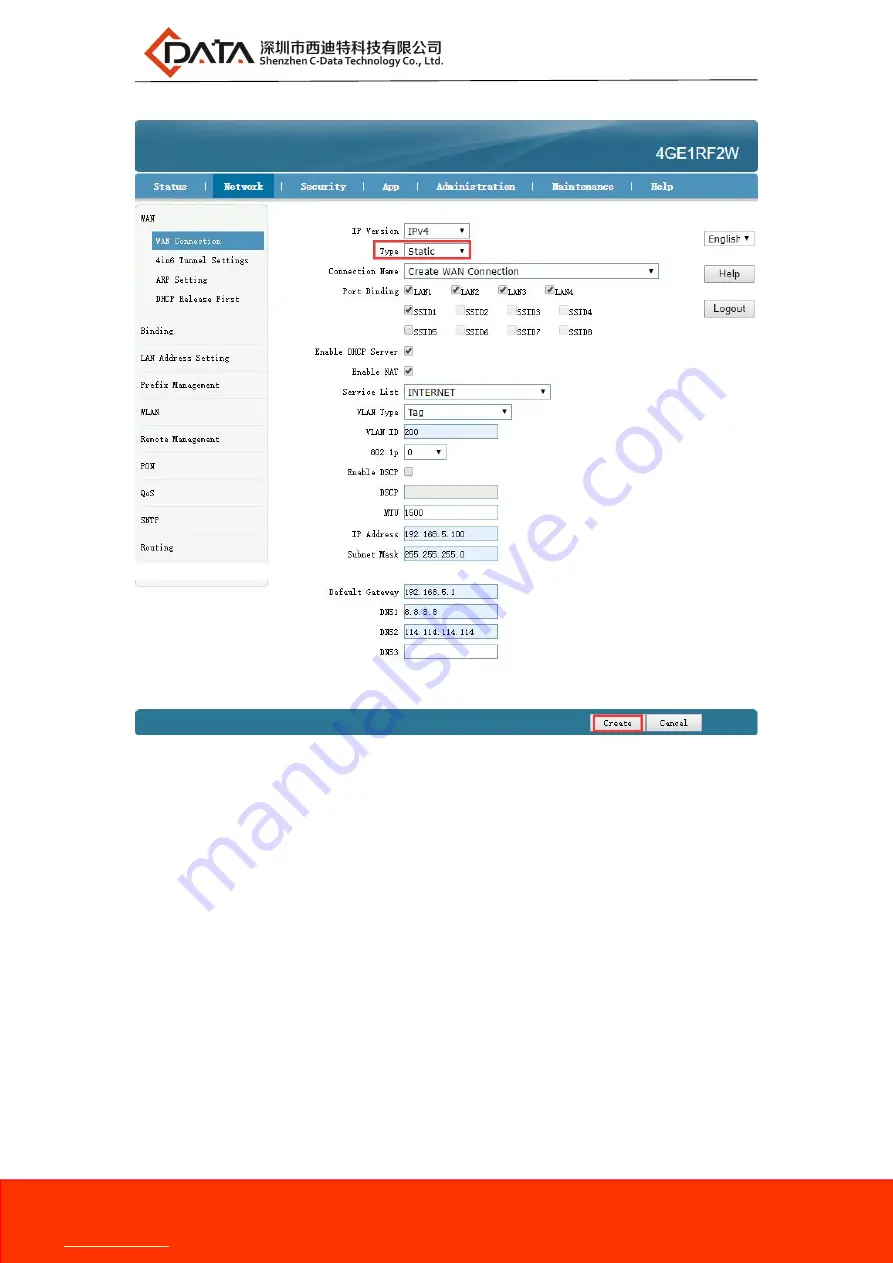 C-Data Z EPON HGU User Manual Download Page 18