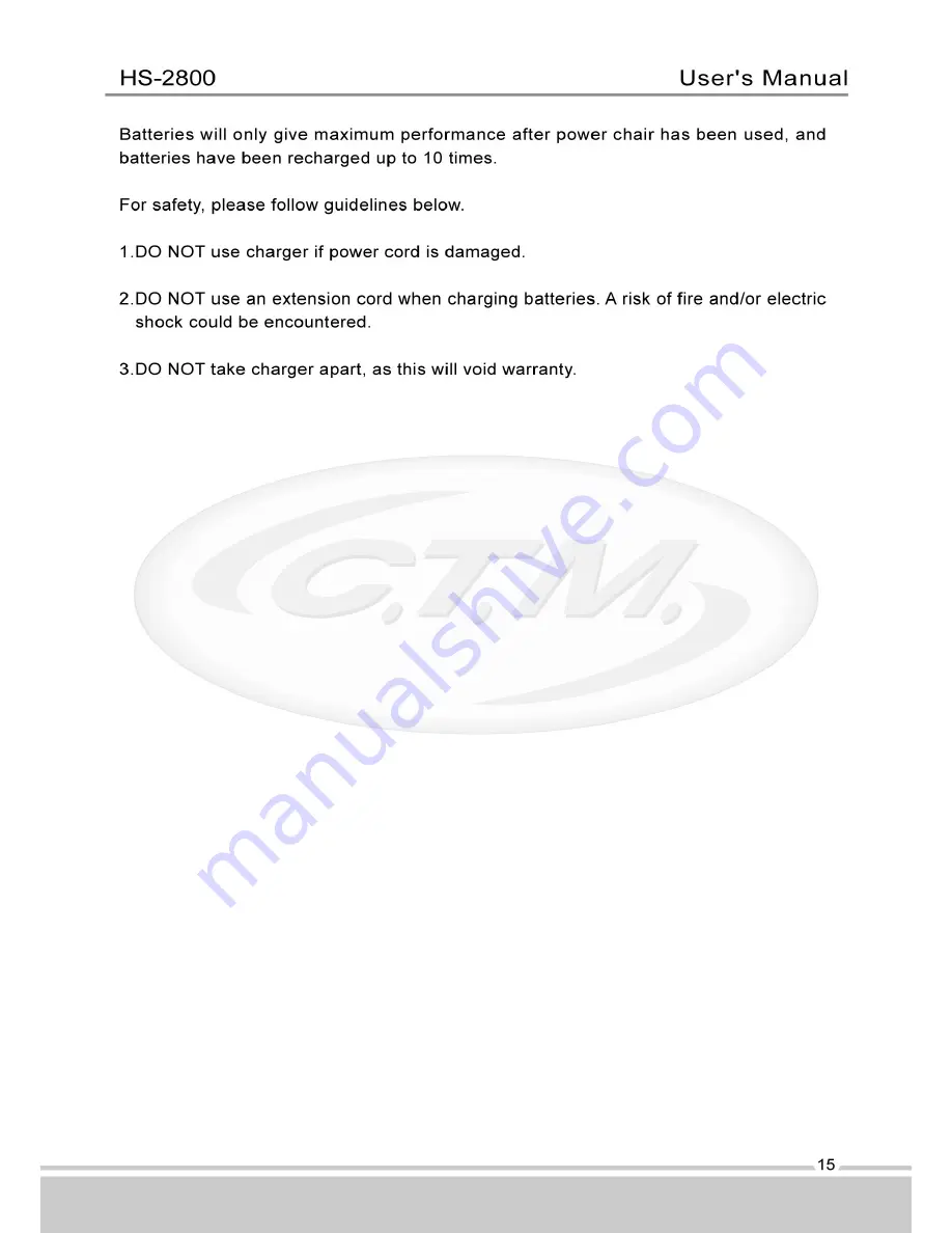 C.T.M. HS-2800 User Manual Download Page 17