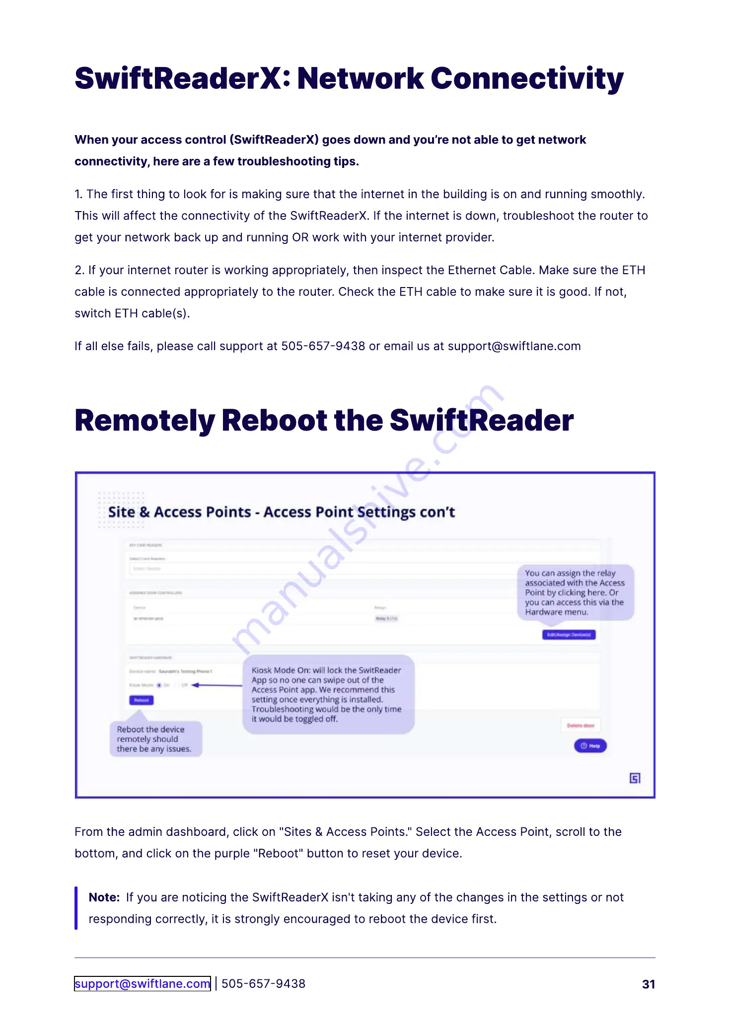 c SwiftreaderX Installation Manual Download Page 31