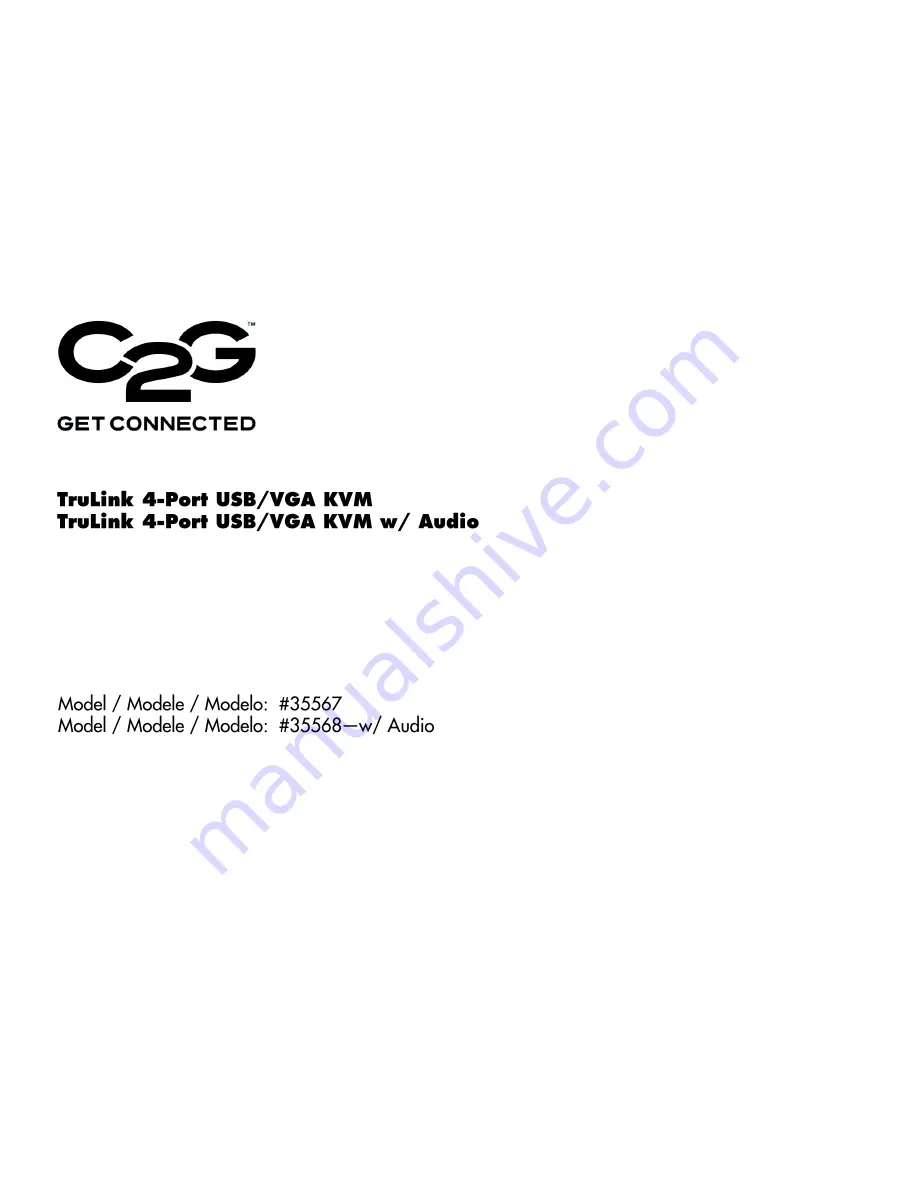 C2G TreLink 35568 Manual Download Page 1