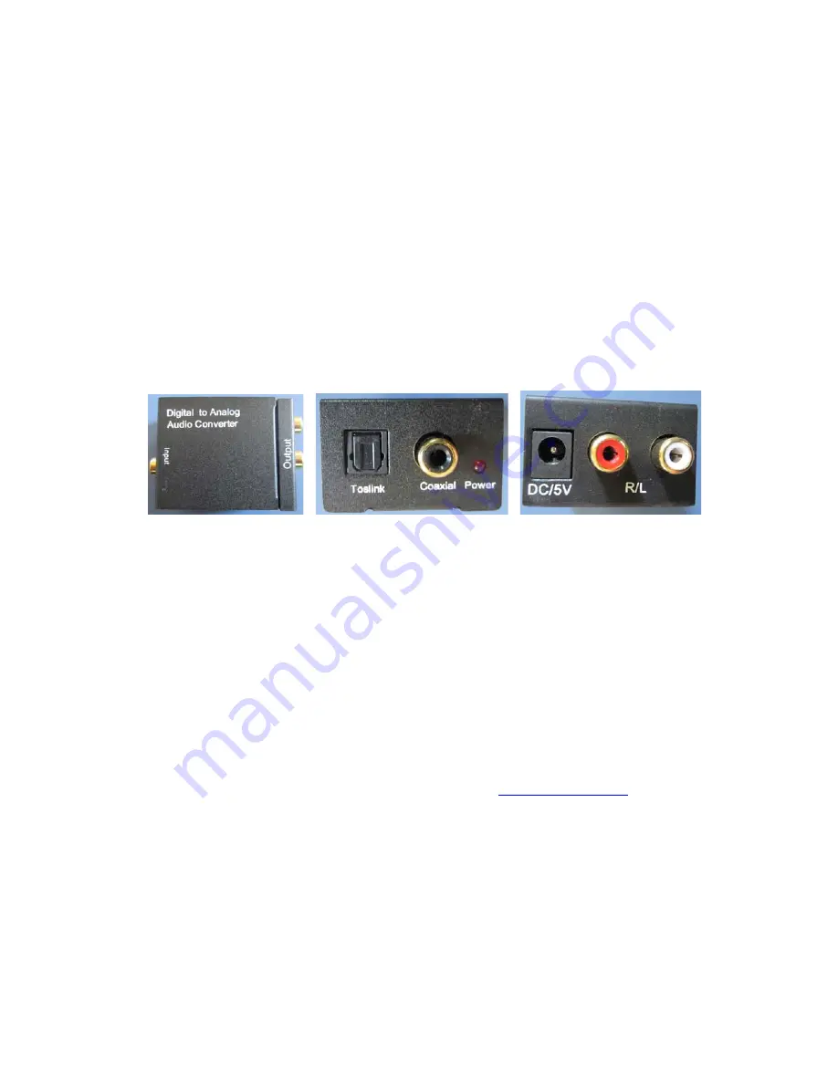 Cable-Tronix CT-DTA-TOSLINK Installation Manual Download Page 4