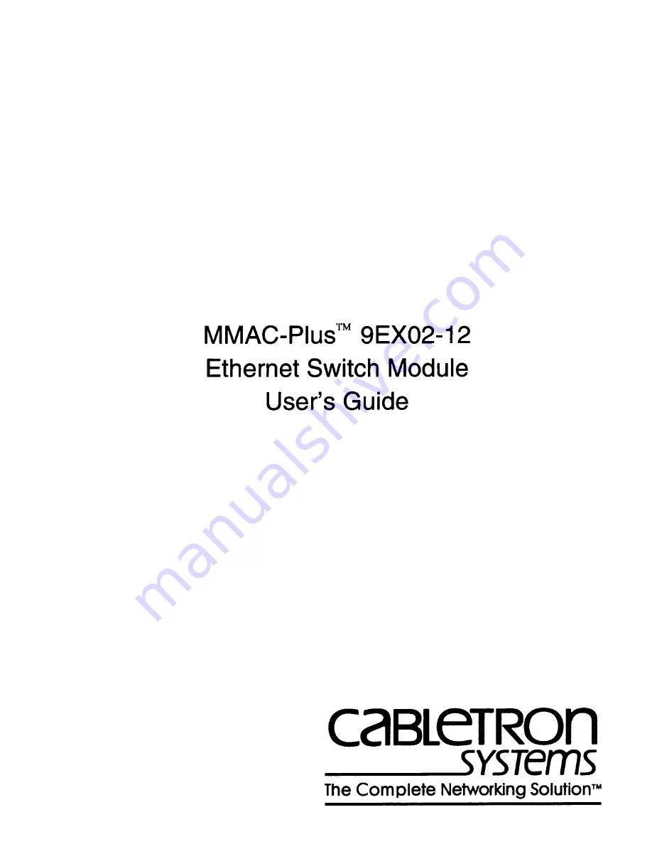 Cabletron Systems MMAC-Plus 9EX02-12 Скачать руководство пользователя страница 1