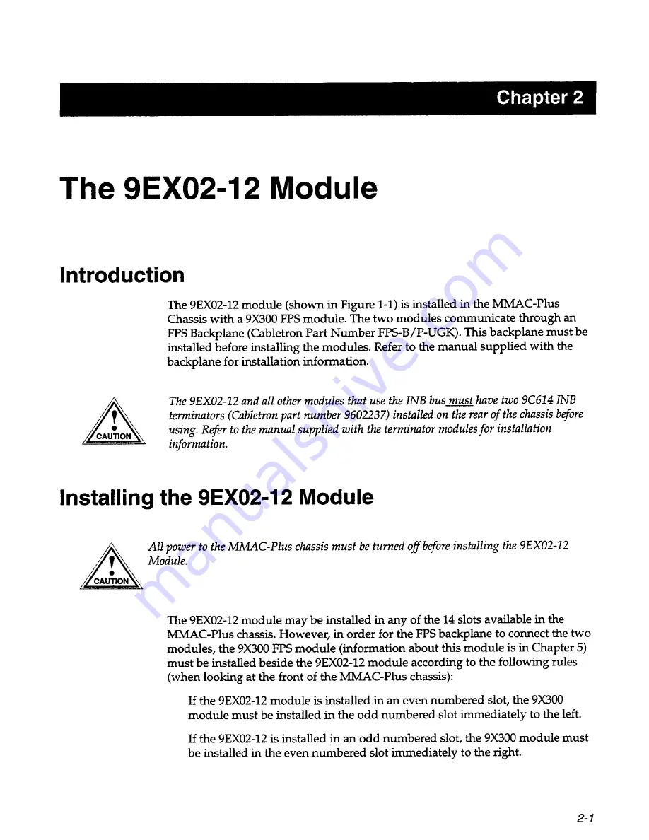 Cabletron Systems MMAC-Plus 9EX02-12 User Manual Download Page 13