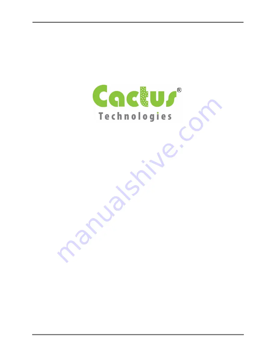 Cactus 250SH series Product Manual Download Page 1