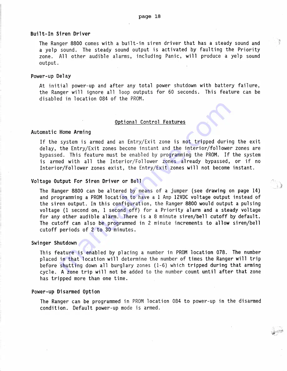 CADDX Ranger 8800 Installation Manual Download Page 18