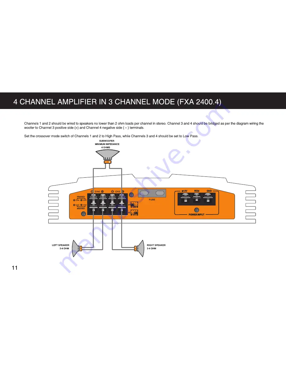 Cadence FXA 2500.1D Owner'S Manual Download Page 12