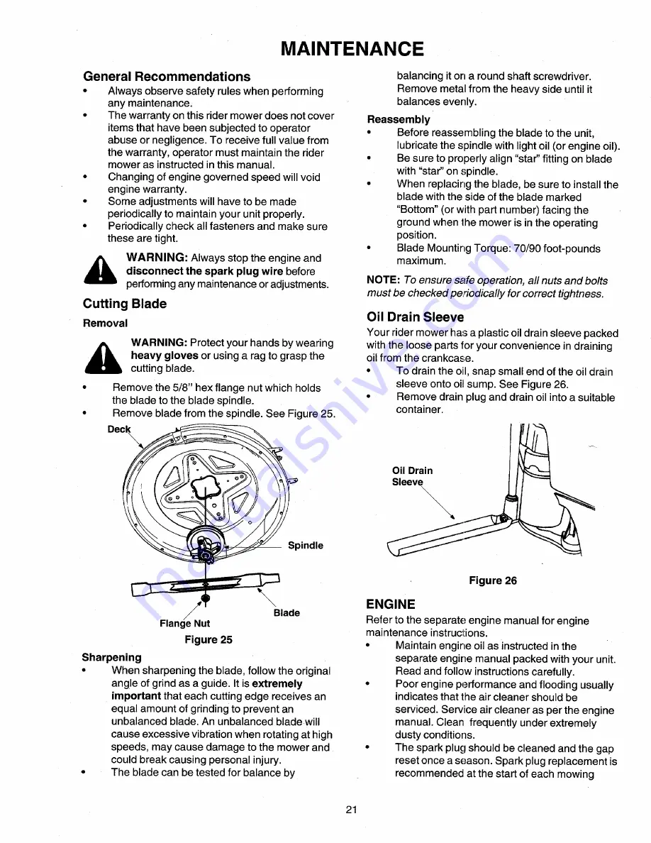 Cadet 13A-325-101 Operator'S Manual Download Page 21