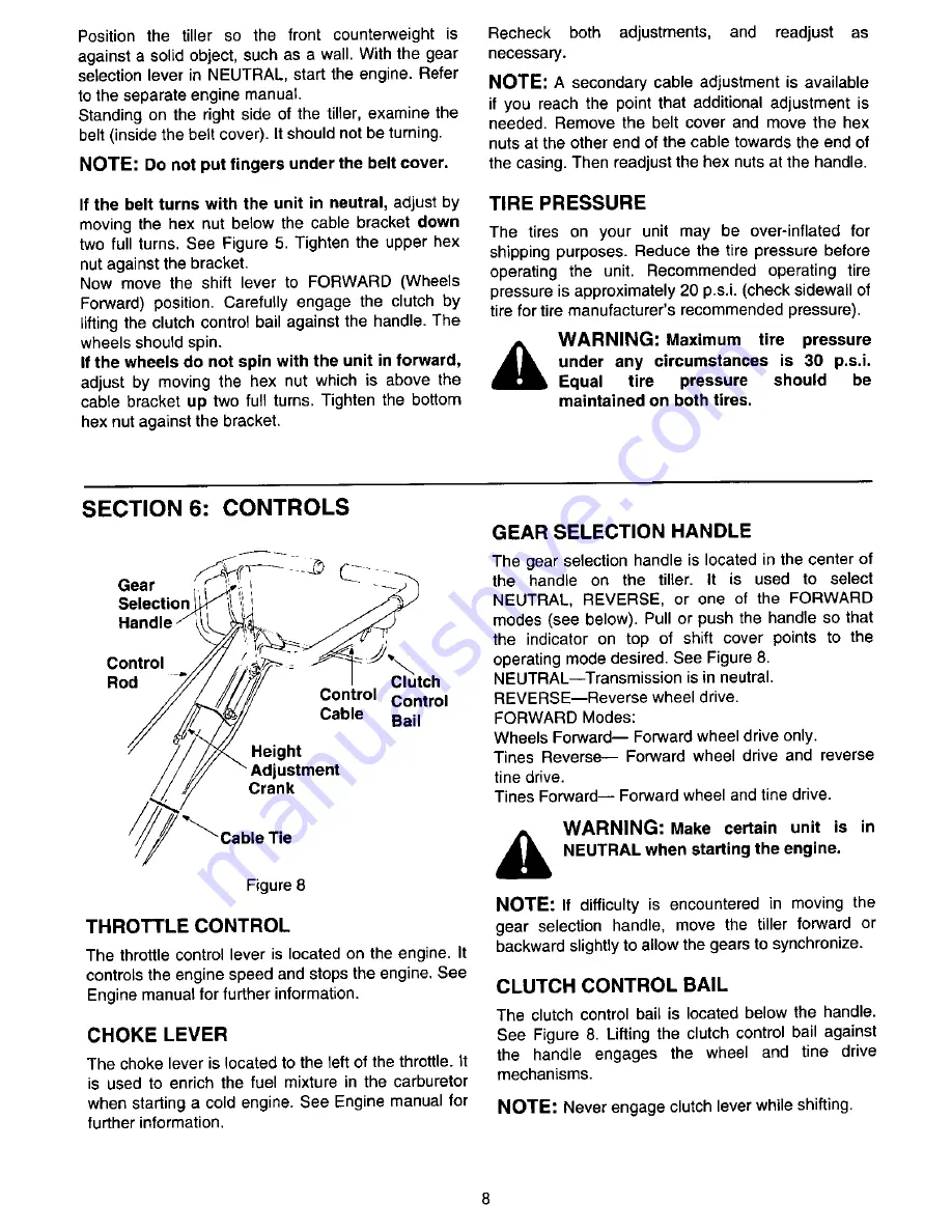 Cadet 21A-458B101 Owner'S Manual Download Page 8