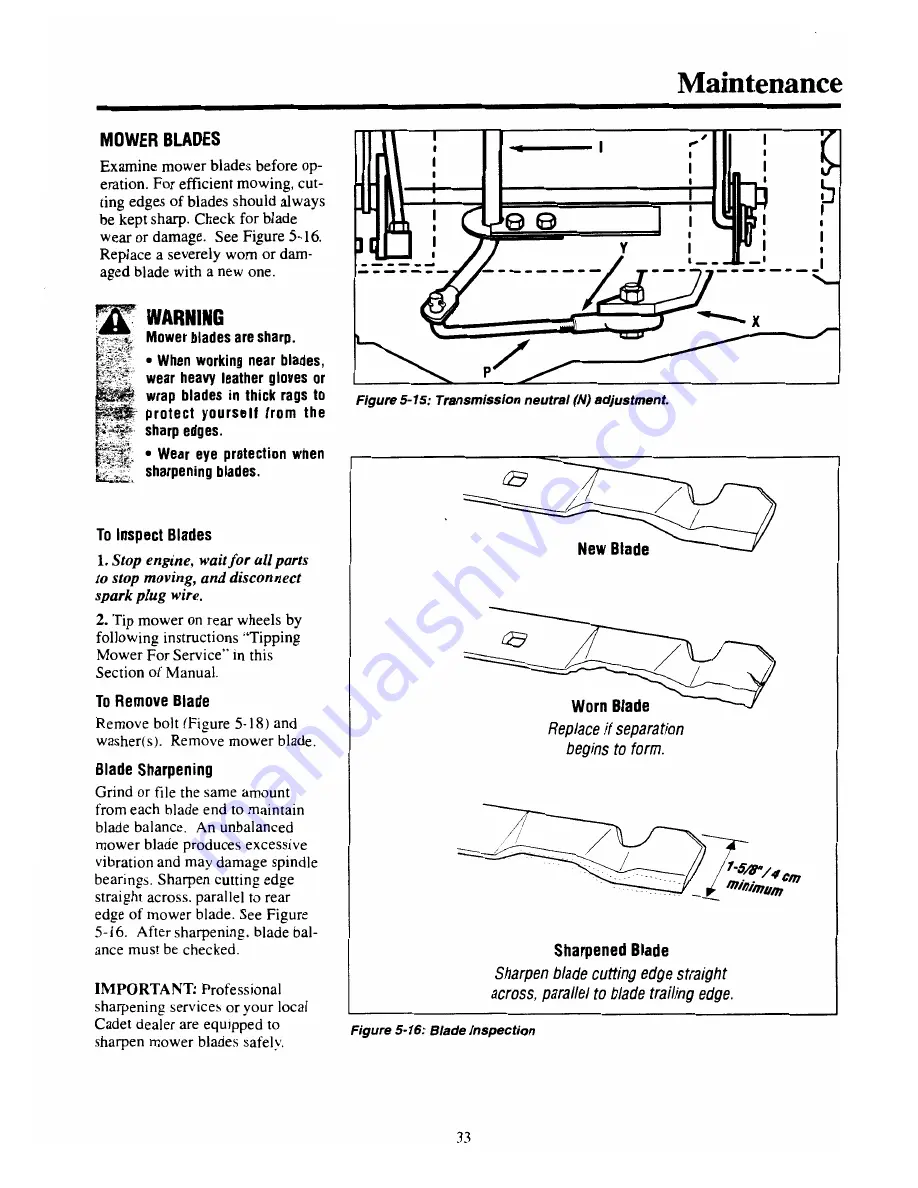 Cadet 833R series Owner'S Manual Download Page 34