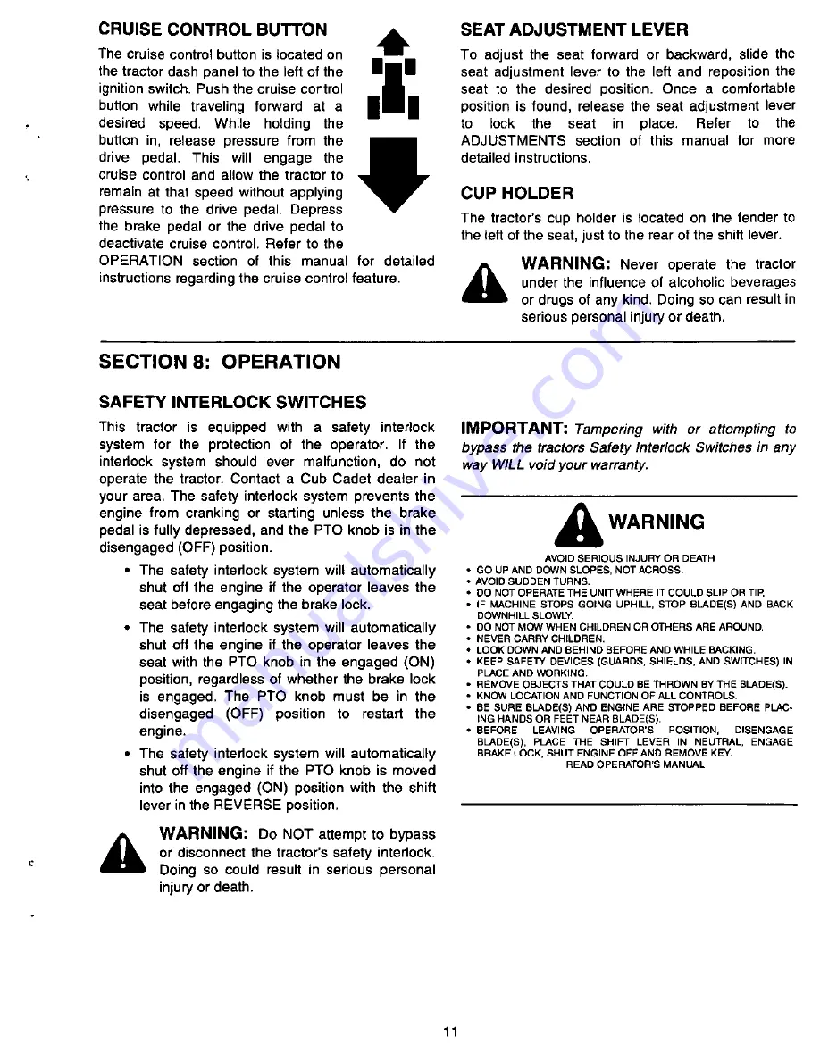 Cadet AutoDrive 1600 Operator'S Manual Download Page 11