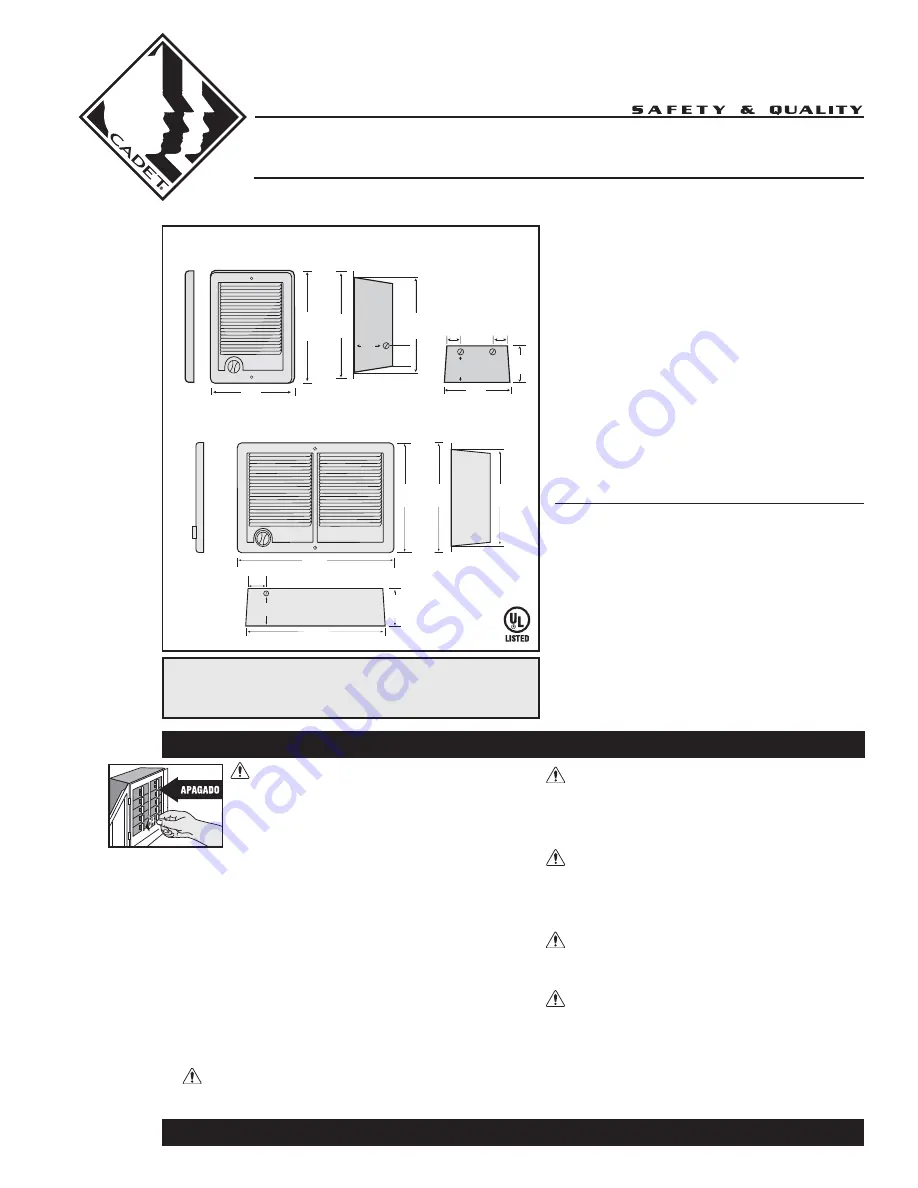 Cadet CST252 Owner'S Manual Download Page 6