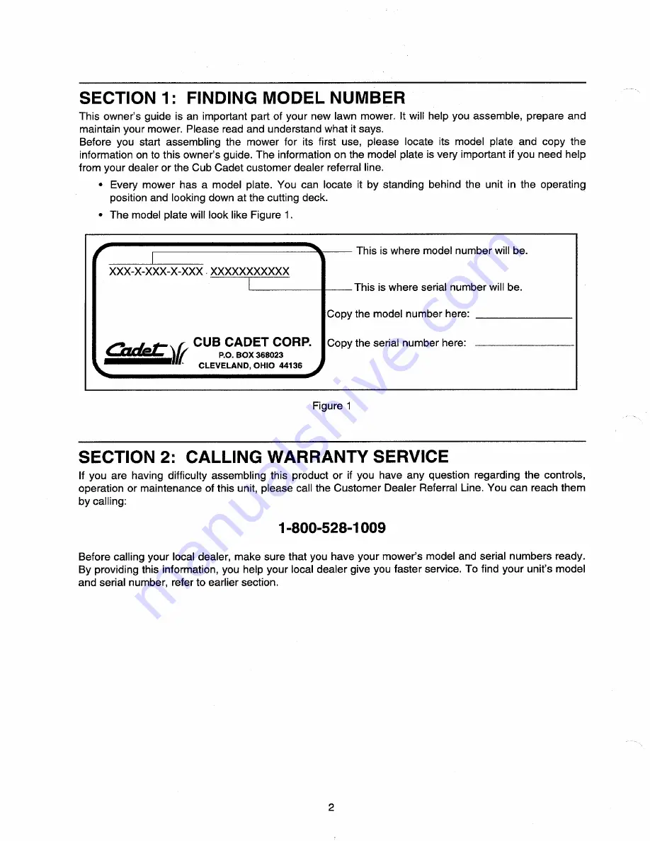 Cadet PS-520 Owner'S Manual Download Page 2