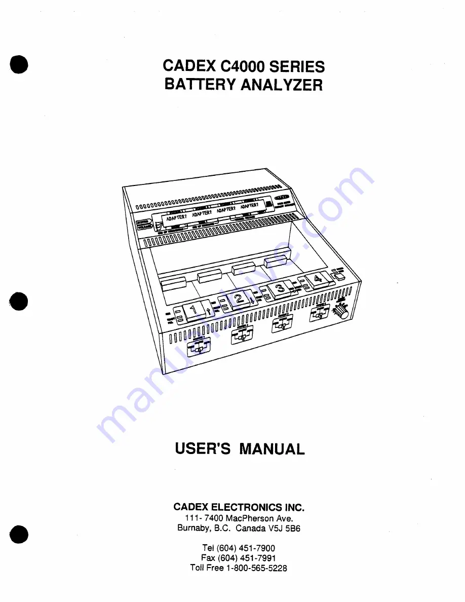 Cadex C4000 SERIES User Manual Download Page 1