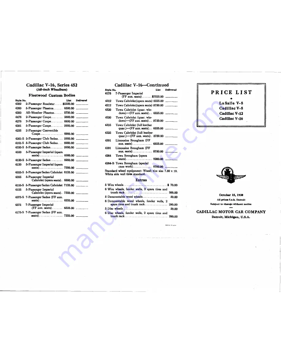 Cadillac 1931  V-12 Operator'S Manual Download Page 58