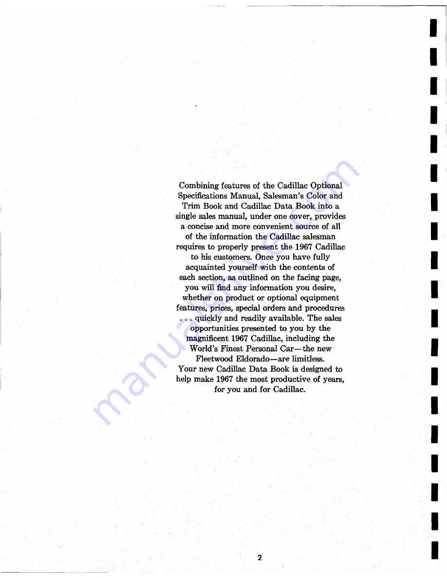 Cadillac 1967 Calais Coupe Data Book Download Page 2