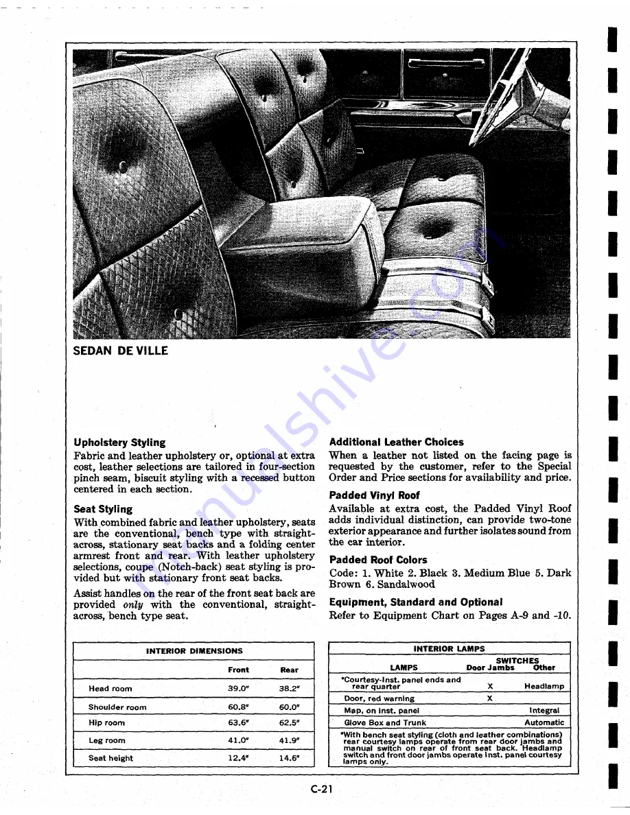 Cadillac 1967 Calais Coupe Data Book Download Page 48