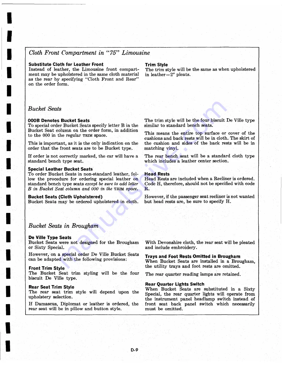 Cadillac 1967 Calais Coupe Data Book Download Page 79