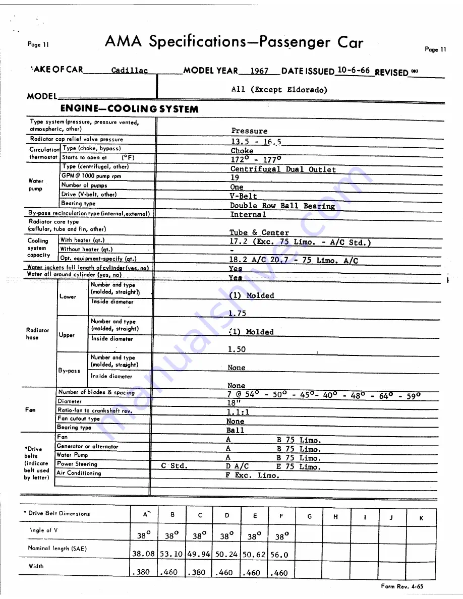 Cadillac 1967 Calais Coupe Data Book Download Page 213