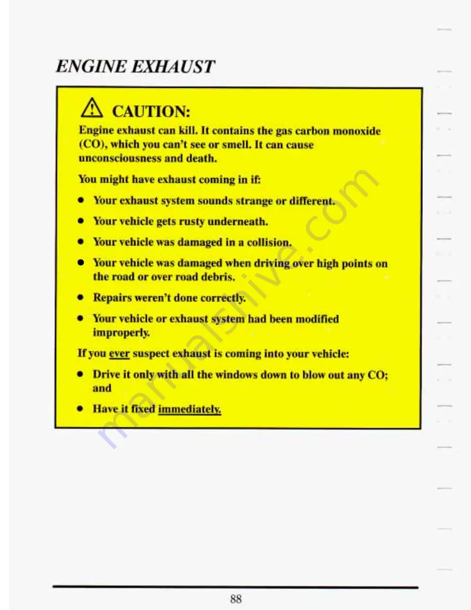 Cadillac 1993 DE VILLE Owners Literature Download Page 101