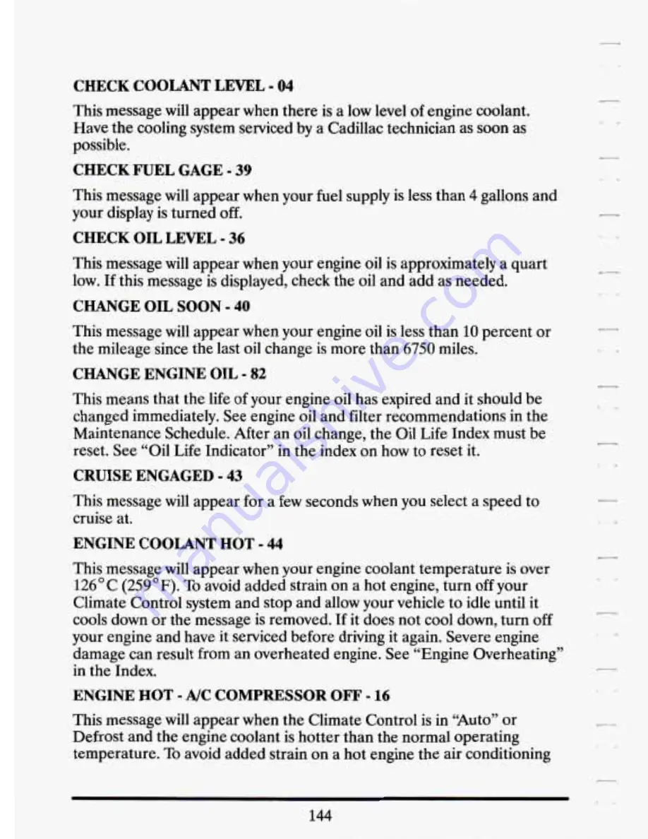 Cadillac 1994 Eldorado Owners Literature Download Page 156