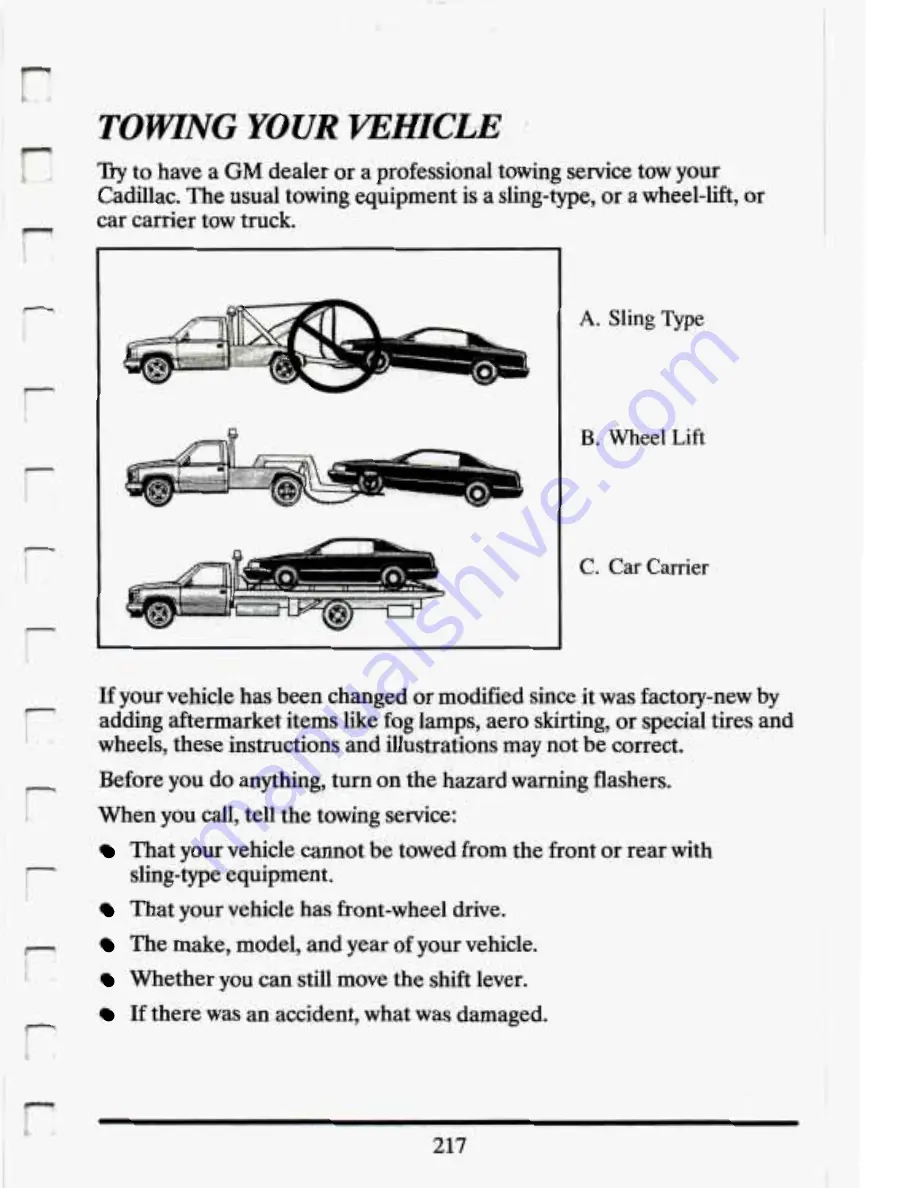 Cadillac 1994 Eldorado Owners Literature Download Page 229