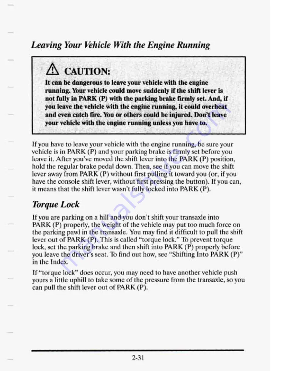 Cadillac 1995 Eldorado Owners Literature Download Page 102