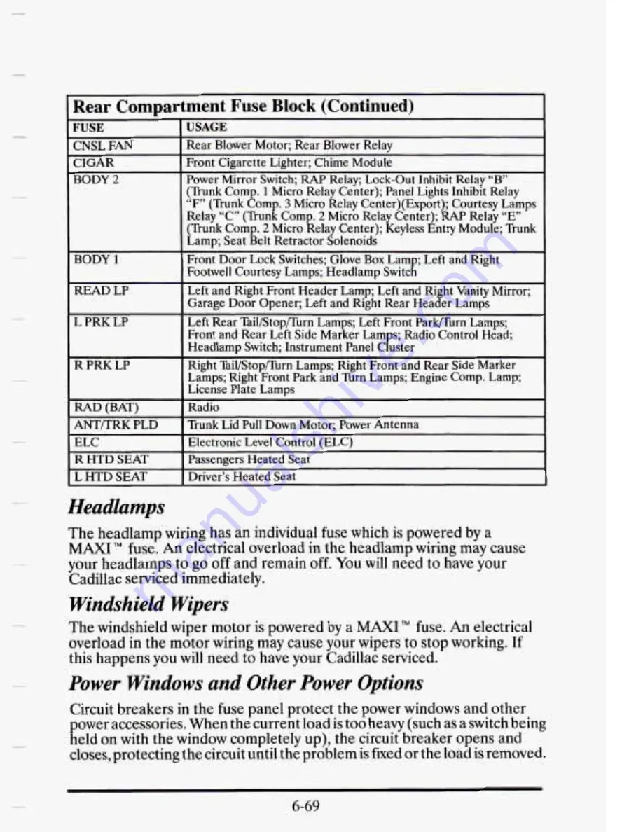 Cadillac 1995 Eldorado Owners Literature Download Page 328