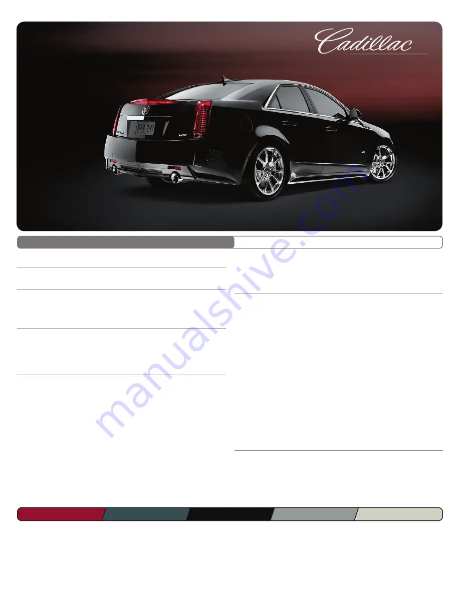 Cadillac CTS-V - BROCHURE 2010 Brochure Download Page 1