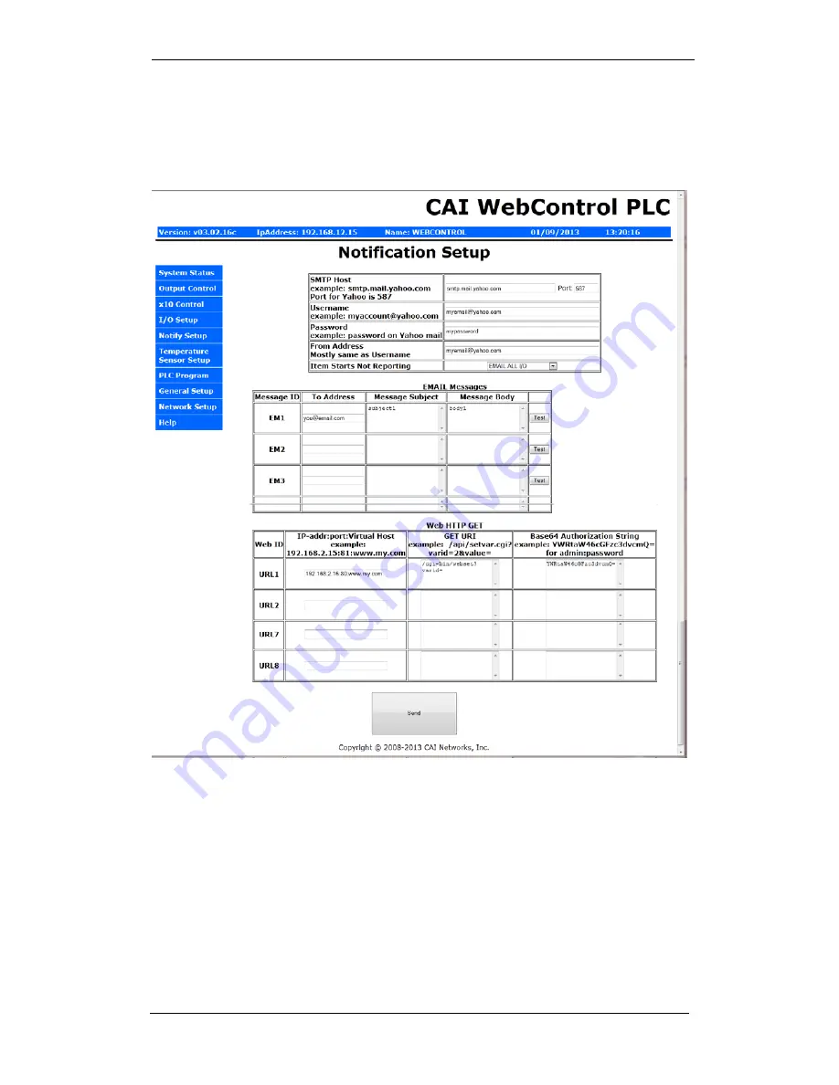 CAI Networks WebControl PLC Скачать руководство пользователя страница 16