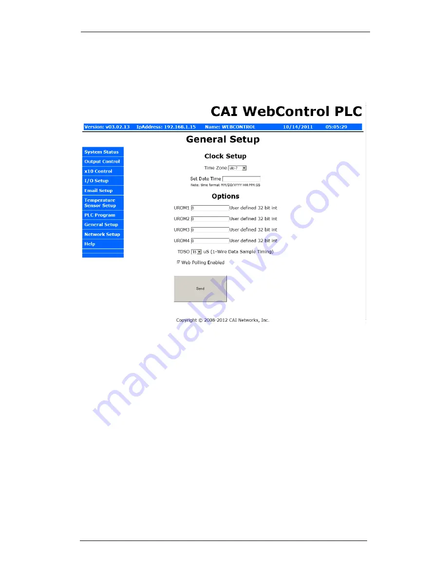 CAI Networks WebControl PLC Скачать руководство пользователя страница 18