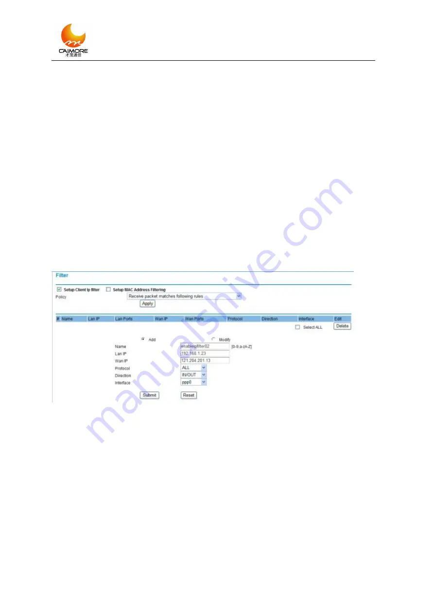 Caimore CM520-82 User Manual Download Page 19