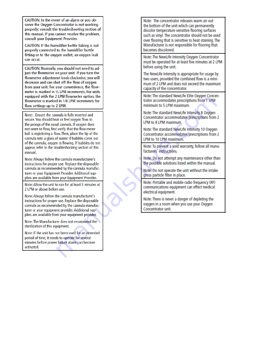 CAIRE NewLife Elite Technical Manual Download Page 10